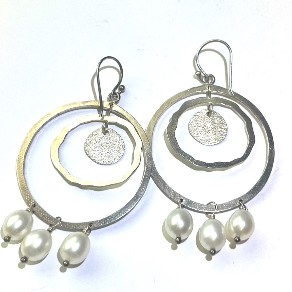 Silpada Vintage Extremely RARE Sterling Silver PEARLS OF WISDOM Earrings
